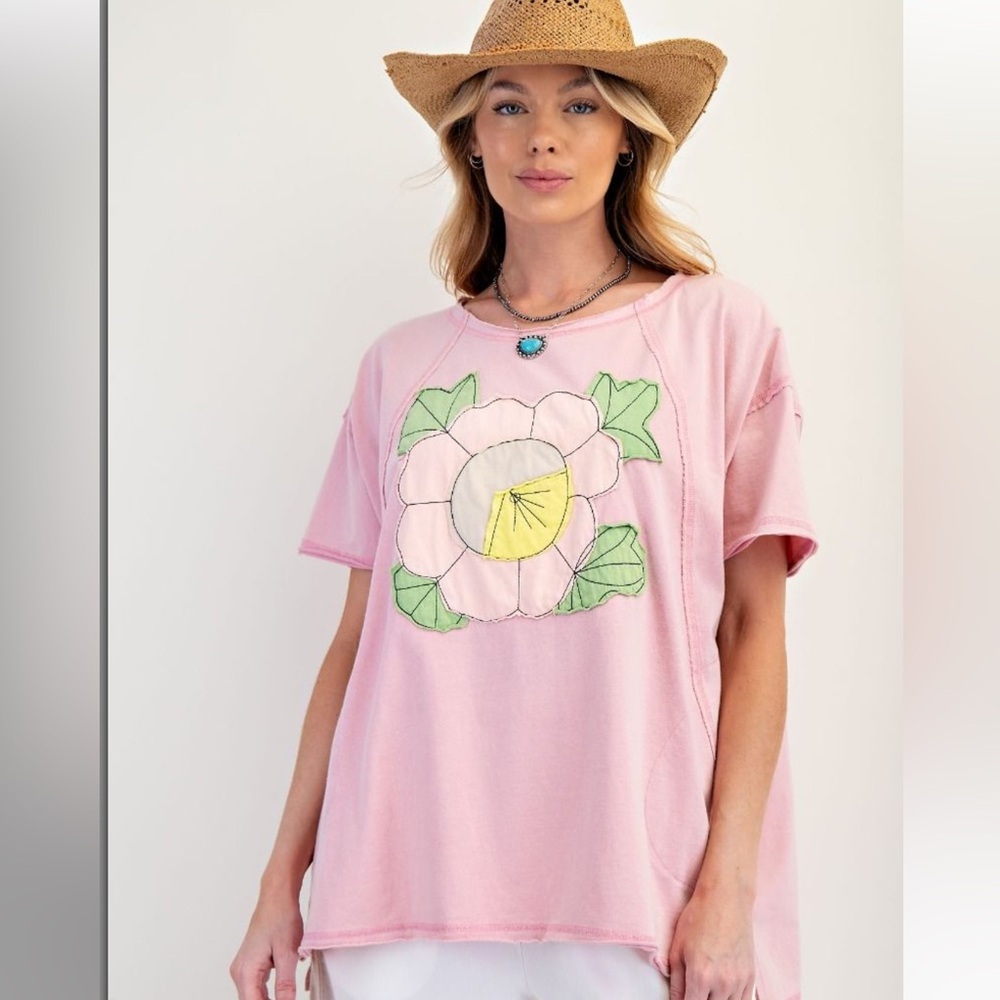Easel Pink Floral Tee - Picture 4 of 4